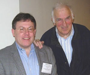 The author (left) with Jean Vanier, the founder of L'Arche, an international faith-based organization that provides life-long support to people with disabilities.