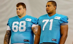 According to a recent report from the NFL, Miami Dolphins player Richie Incognito (left, number 68) bullied Jonathan Martin (right, 71).