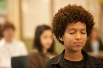 A student participating in the Oakland, California-based Mindful Schools program.