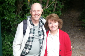 Drs. Art and Elaine Aron hiking the Queen Charlotte Track in New Zealand.
