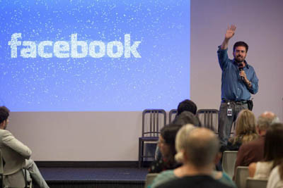 Arturo Bejar, a Facebook engineer who has been leading its “social reporting” project, speaking at Facebook’s second Compassion Research Day on July 11.