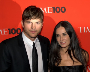 Ashton Kutcher and Demo Moore photographed together in 2010