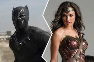 Chadwick Boseman is <em>Black Panther</em>; Gal Gadot is <em>Wonder Woman</em>.