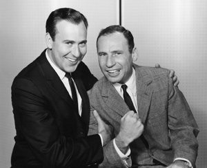 Carl Reiner (left) and Mel Brooks worked together on <i>Your Show of Shows</i>.