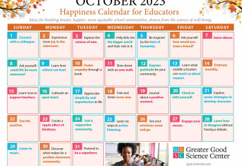 Special Edition: Happiness Calendar for Educators for October 2023