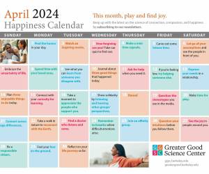 Keep Up with Our Happiness Calendar!