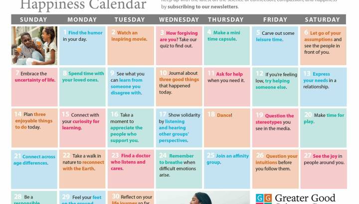 Your Happiness Calendar for April 2024