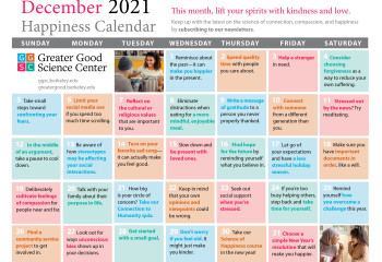 Your Happiness Calendar for December 2021