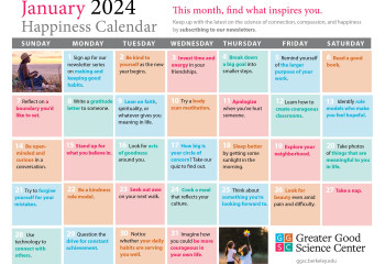 Your Happiness Calendar for January 2024