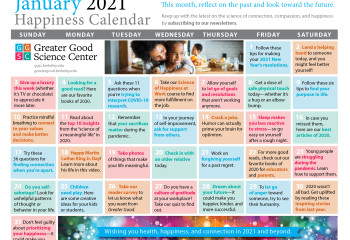 Your Happiness Calendar for January 2021