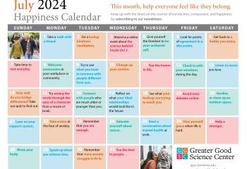 Your Happiness Calendar for July 2024