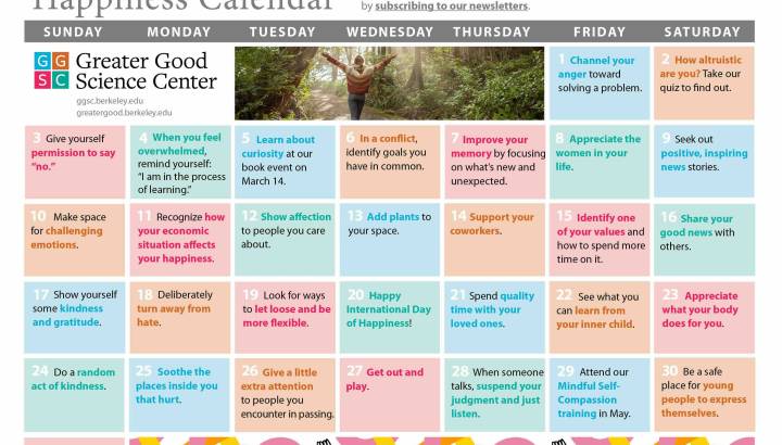 Your Happiness Calendar for March 2024