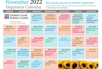 Your Happiness Calendar for November 2022