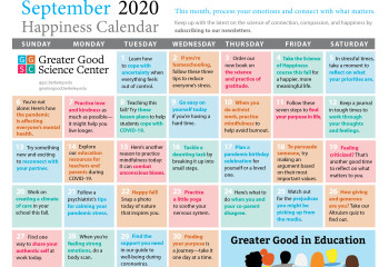 Your Happiness Calendar for September 2020