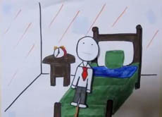 A scene from <i>Bill’s Story</i>, the winner of our happiness video competition.
