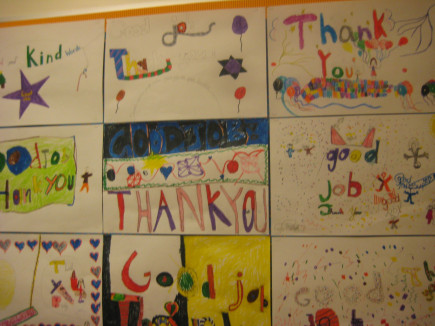 Gratitude Wall at Chabot Elementary in Oakland