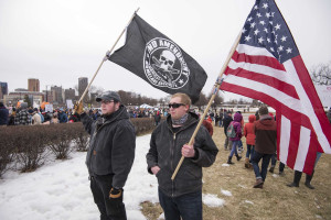 Gun rights counter-protesters at Minnesota March For Our Lives in 2018.