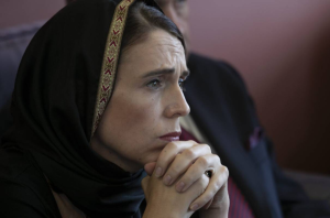 New Zealand Prime Minister Jacinda Ardern wears a hijab after the Christchurch attack.