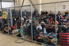 Migrant families face overcrowding at McAllen Border Patrol station in Texas in June 2019.