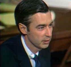 Mister Rogers speaks before a U.S. Senate Commerce Committee hearing in support of public broadcasting on May 1, 1969.