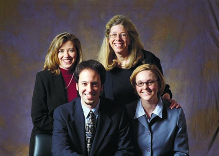 Positive Organizational Scholarsip esearchers (clockwise from top left) Monica Worline, Jane Dutton, Jacoba Lilius, and Jason Kanov.