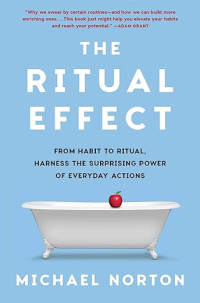 Cover of "The Ritual Effect" book with a bathtub and apple on it