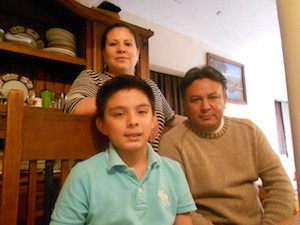 Rodrigo Guzman and his parents in Mexico
