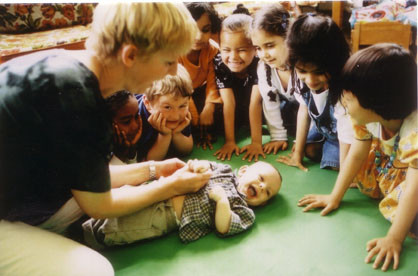 The <a href=“http://greatergood.berkeley.edu/article/item/wisdom_of_babies”>Roots of Empathy</a> program (above) brings babies into classrooms to foster empathic skills. Evaluations have found that it reduces aggression, boosts emotional literacy, and creates more caring children.