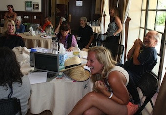 Krista Schroth laughs with other participants at the 2013 Summer Institute for Educators