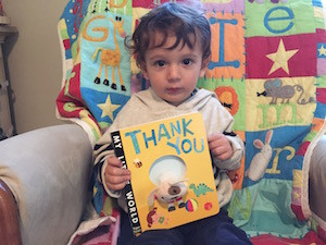Researching the science of gratitude and how it affects children has inspired Shuka Kalantari to start teaching her son to say “thank you” (even though he can’t talk yet).