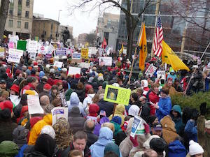 A Tea Party protest in Wisconsin
