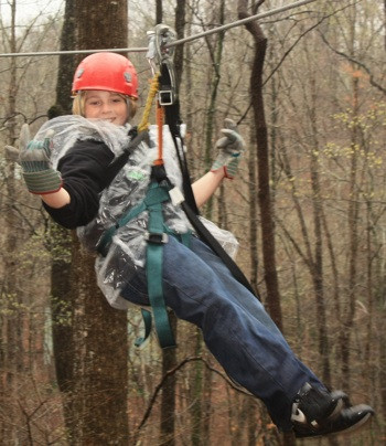Wayne (11), on our first ziplining adventure (at North Georgia Canopy Tours in Lula, GA)