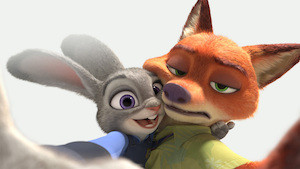 Animated characters Judy Hopps and Nick Wilde from 