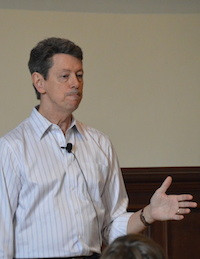 Researcher Rick Hanson speaking at the GGSC summer institute for educators