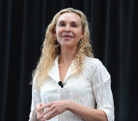Shauna Shapiro speaks at the Greater Good conference on “Practicing Mindfulness and Compassion,” March 8, 2013.