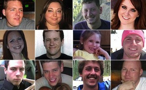 The 12 people killed by James Holmes on July 20, 2012.
