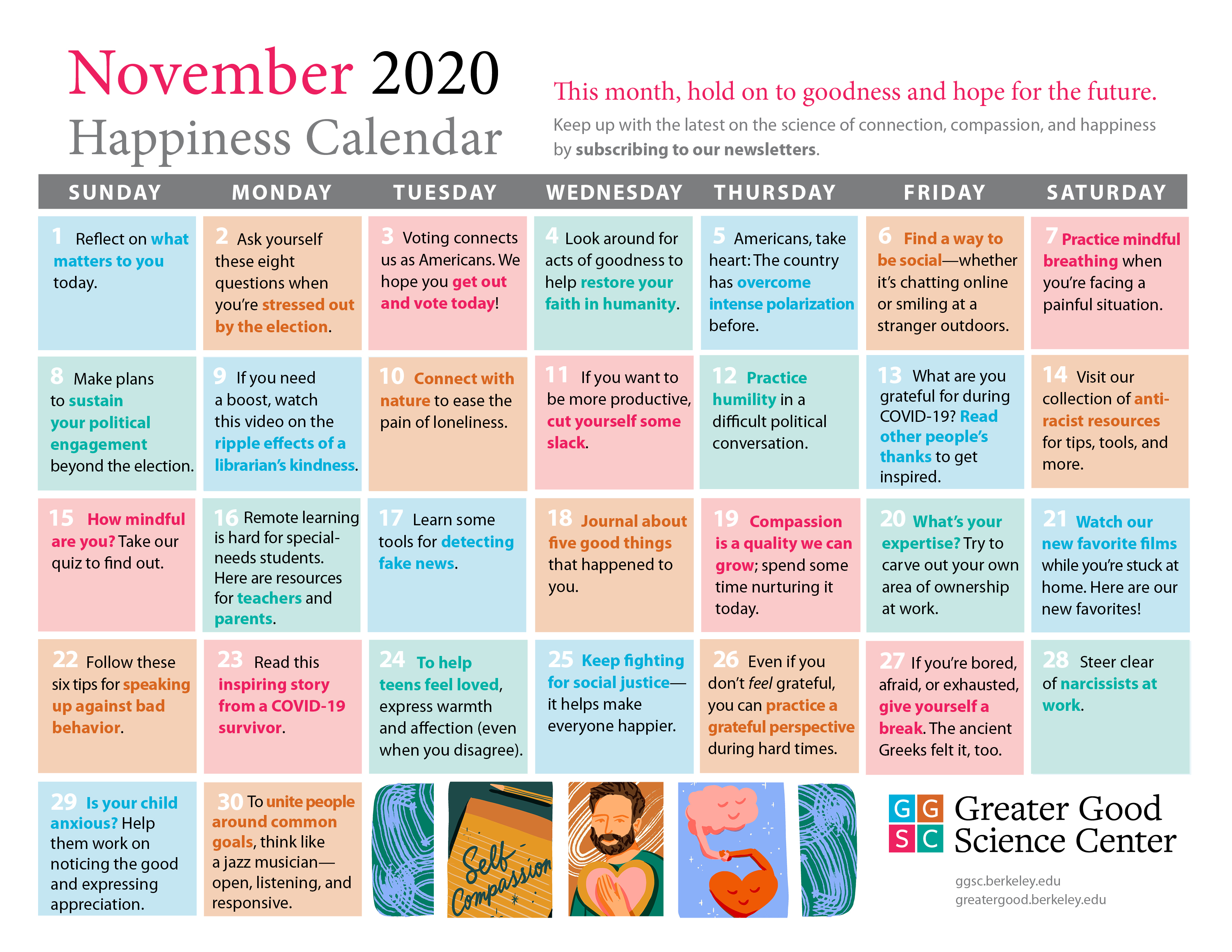 october happiness calendar